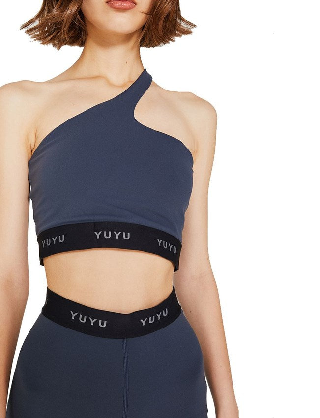 Asymmetric Logo Bra Jungle Blue