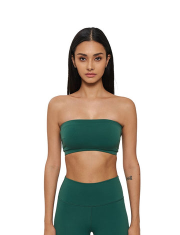 Color Block Bra Top Earth Green